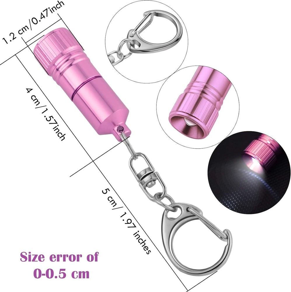 Small LED Flashlight Keychain Keychain Ring Portable Torch with Hook for Camping