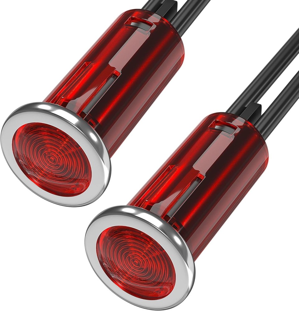 Indicator Light 12V Red Snap-in 1/2" Panel Mount LED Indicator Light 12 Volt ...