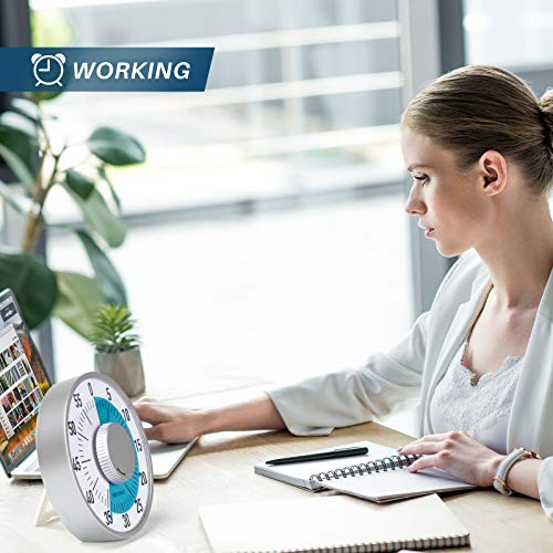 60-Minute Visual Timer 6-Inch Mechanical Countdown Timers for Teaching, Blue