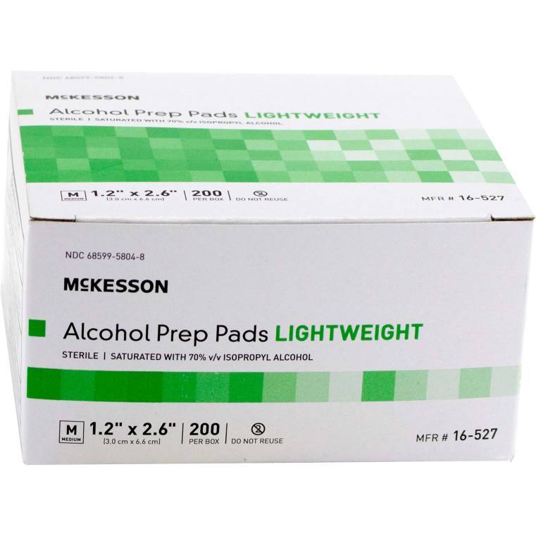 Alcohol Prep Pads 70%, Medium, Sterile, 3000/Case