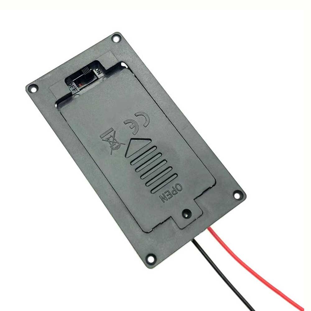 4pcs Twin/2X/Two AA Panel Mount Battery Holder Case Box 3V W/Power Switch & Wire