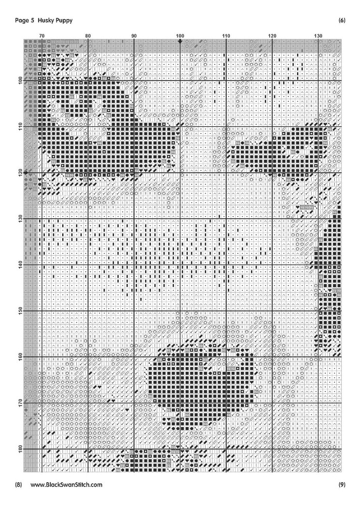 Husky Puppy 941 Chart Counted Cross Stitch Pattern DMC