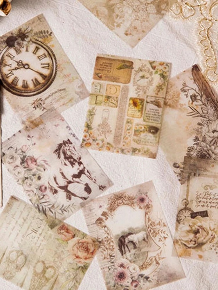 Spatiotemporal Letter 30pcs Vintage Pattern Random Material Paper