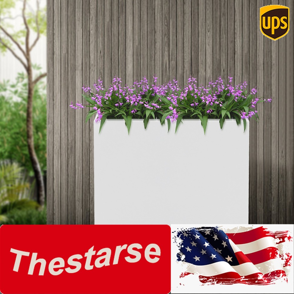 Modern Rectangular Planter Box White For Deck Patio Free Standing 22x20.5x10inch