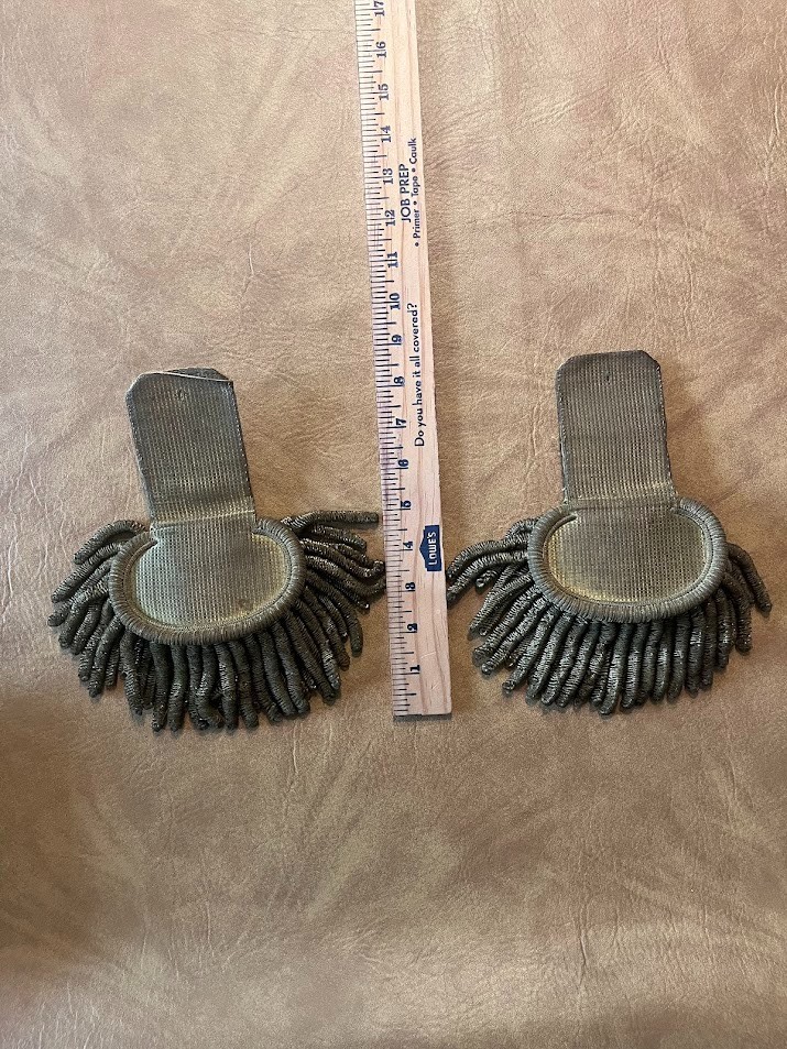 Epaulets US Army NY Buttons Likely Pre-1872 & Civil War for Major Fine Condition