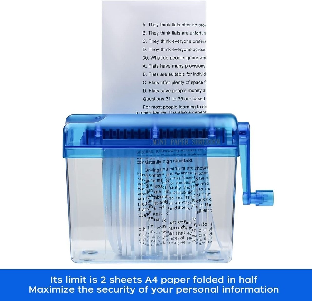 Lightweight Mini Shredder - Secure Manual Paper Cutter for Sensitive Documents