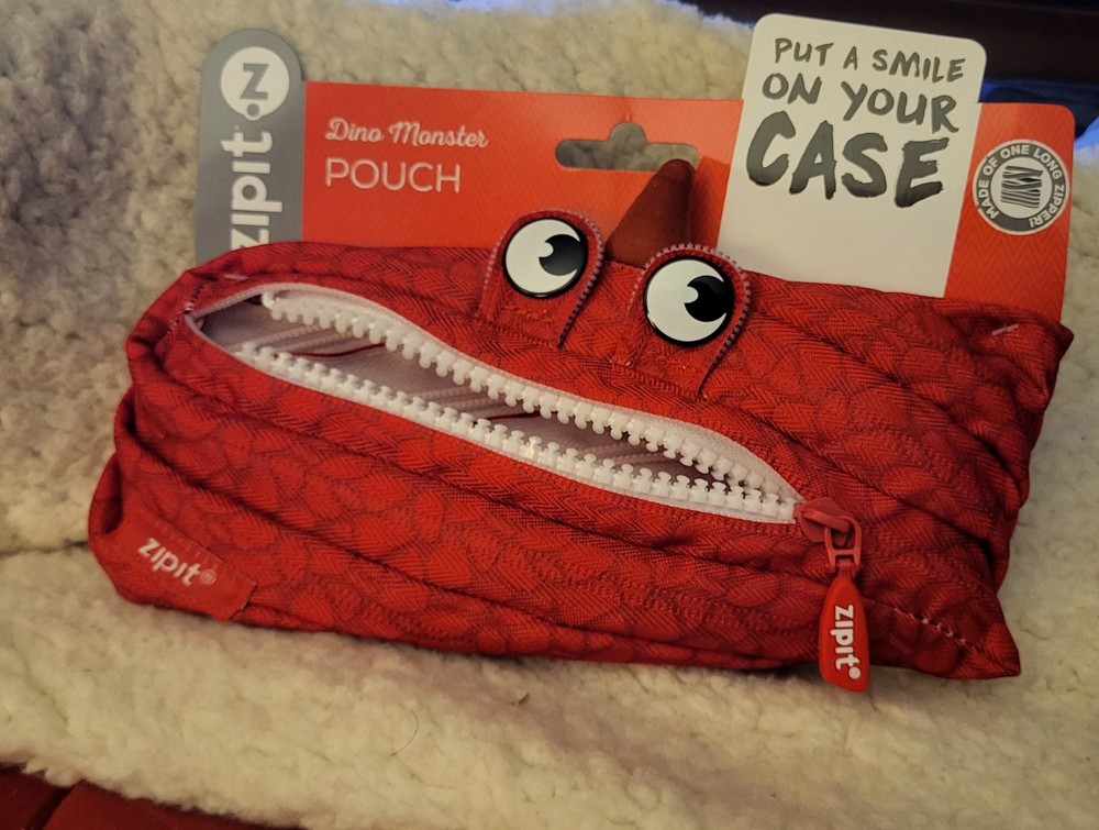 ZIPIT Dino Pencil Case Red