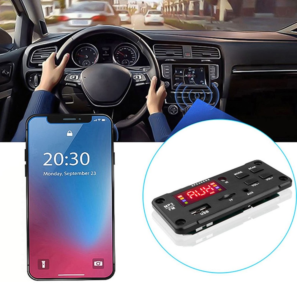 12V Car Audio Bluetooth Mp3 Decoder Board Color Screen Display Bluetooth Vers...