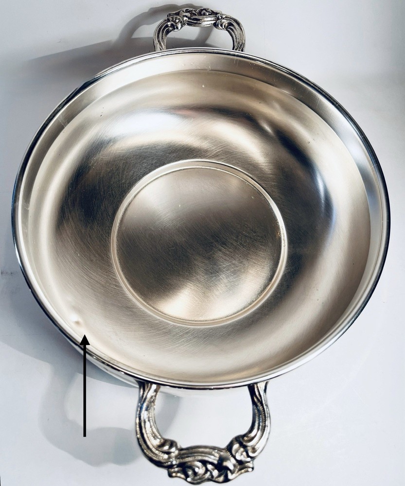 VTG Leonard Silver Plated Casserole Dish w/Glass Pyrex Corning 2 Qt. Insert