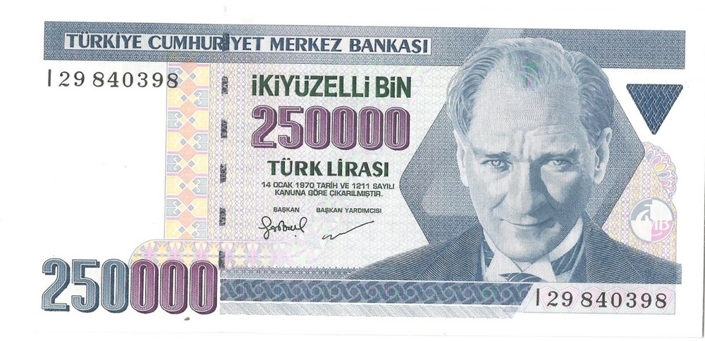 6 Turkey paper money