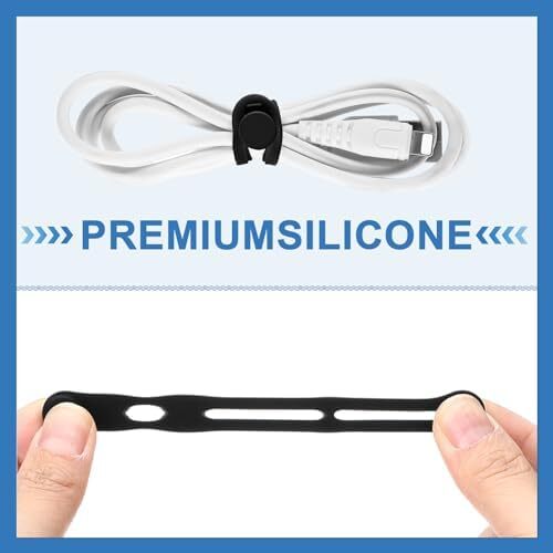 42 Pcs Silicone Cable Ties Reusable Cord Straps Multipurpose Elastic Cable