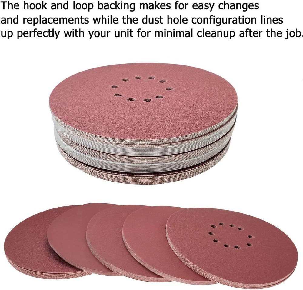 50 PCS 9-Inch 10-Hole Hook-and-Loop Sanding Discs for Drywall Sander -10...
