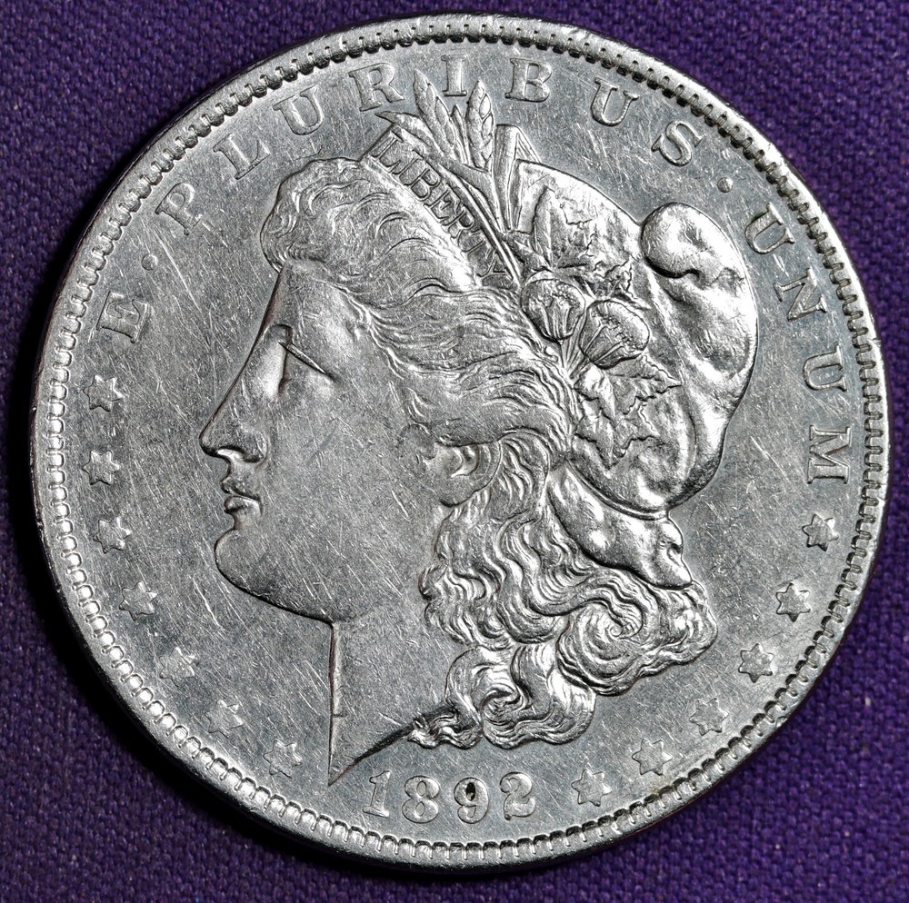 1892 Morgan Silver Dollar.  AU.  196281