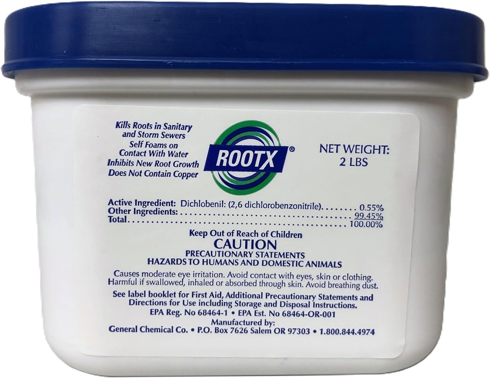 Rootx - 2 LB. JAR (No Funnel/Applicator) Foaming Root Control for Sewer Lines an