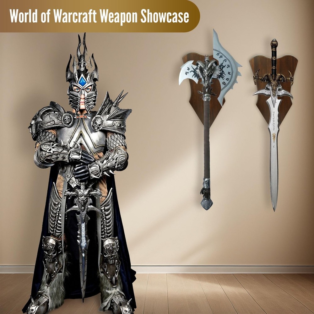 Sword Wall Mount Adjustable Solid Wood Plaque Vertical Display Hanger Rack Ho...