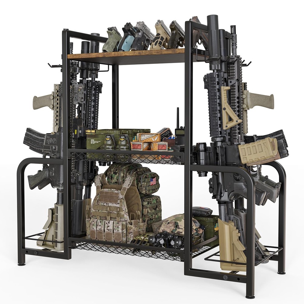 Gun Rack, Rifle Rack Stand for Floor, Vertical Folding Indoor Gun Racks