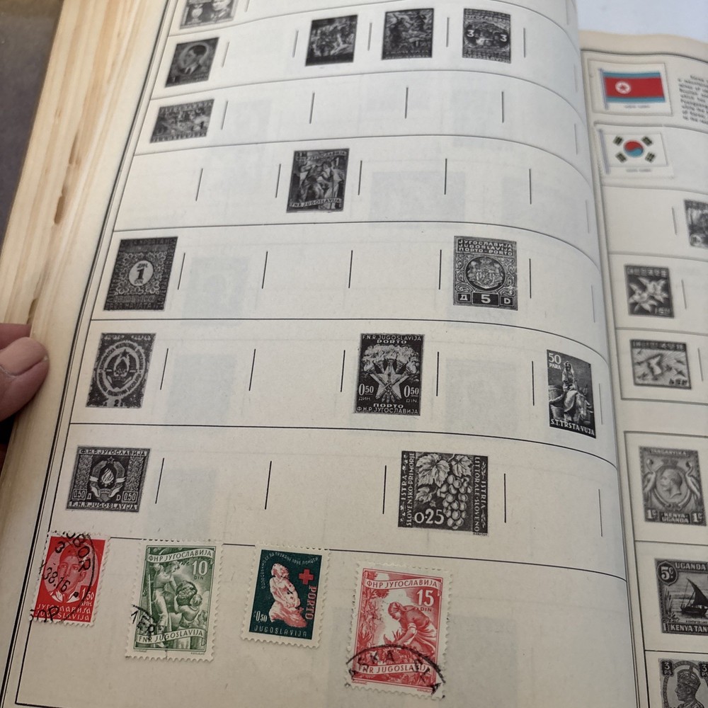 1955 Ambassador Stamp Album Postage Stamps of the World with Stamps Inside