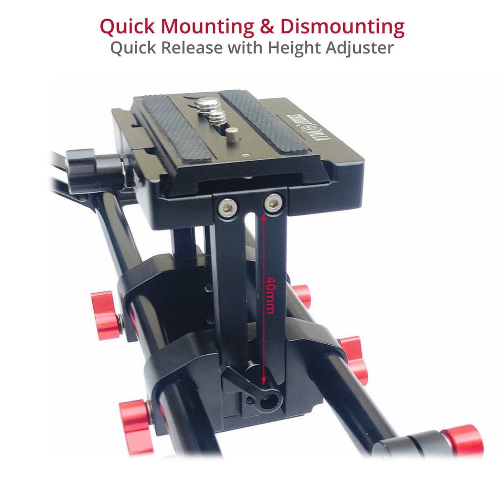 Shootvilla Height riser Quick Release baseplate 1/4" & 3/8" camera tripod mount