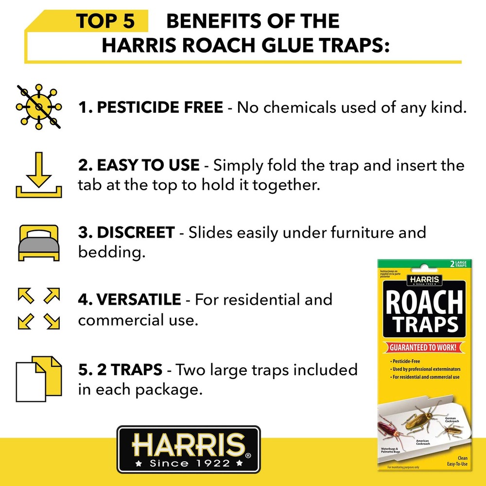 Harris Roach Glue Traps, Non-Toxic (10-Pack) - Pest Control