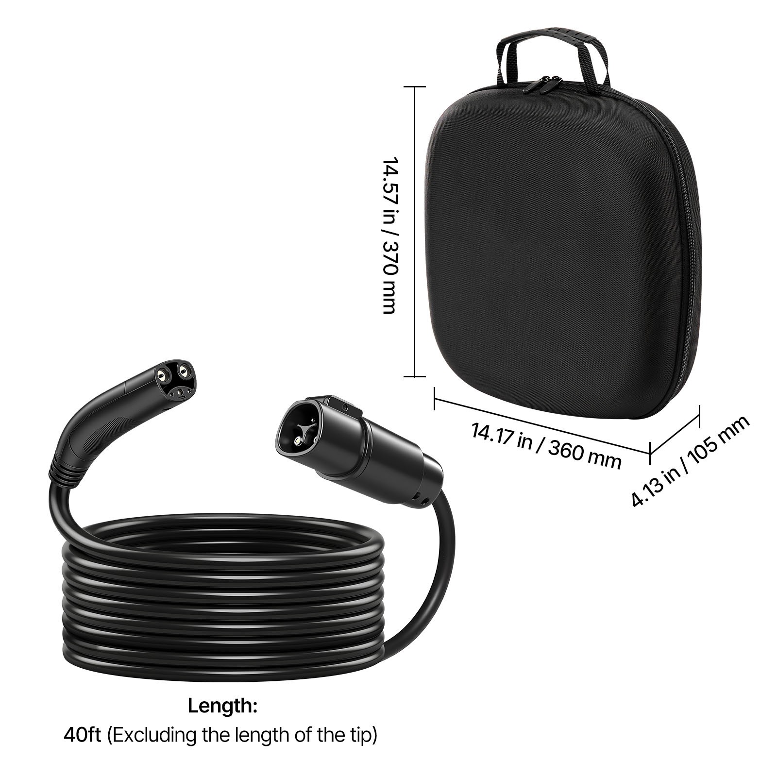 Uimoso EV Charger Extension Cable for Tesla, 48A, 40 ft, 240V, 11.52kW