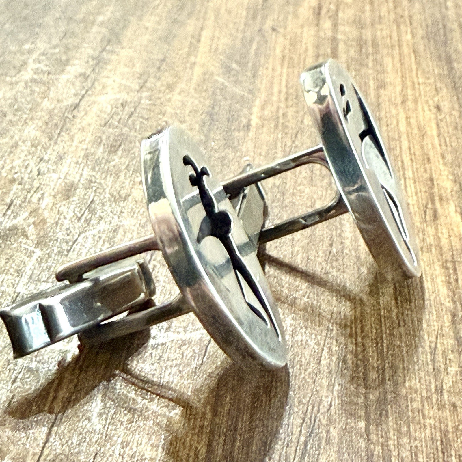 Vintage Mexican Sterling Bow Hunter Cufflinks 925