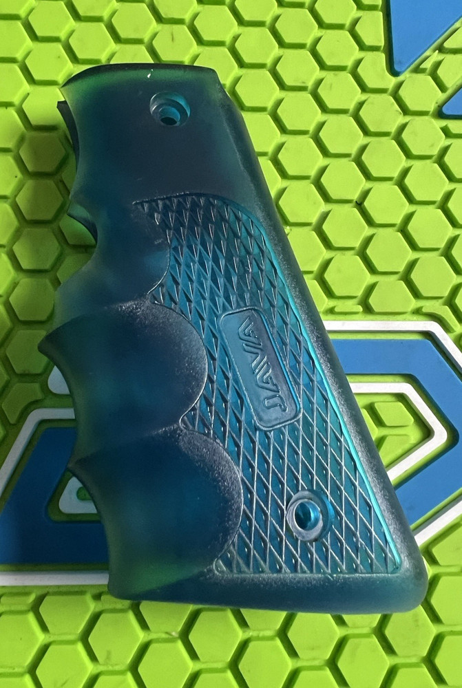 JAVA SPYDER KINGMAN PAINTBALL MARKER 45* GRIPS - TRANSPARENT BLUE