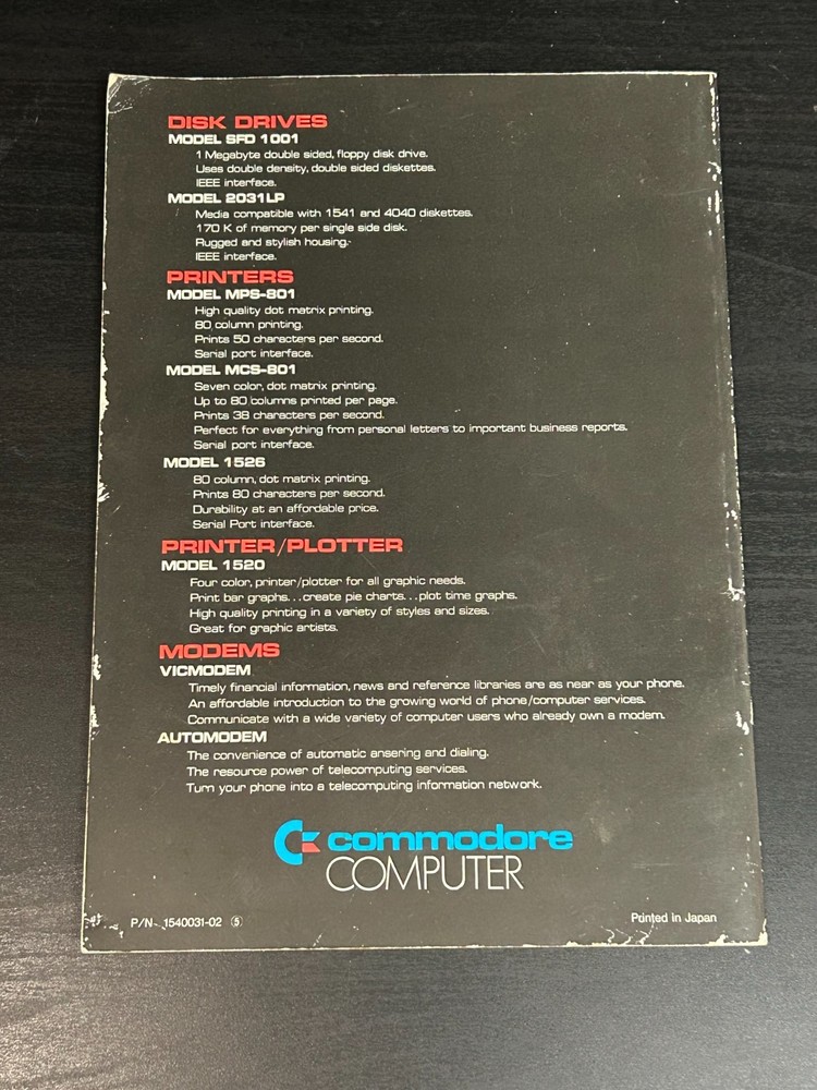 Commodore 1541 Disk Drive Users Guide Manual 1982 #1