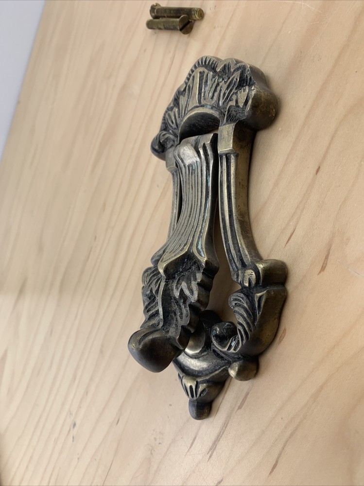 Vintage Classical Acanthus Leaf Brass Door Knocker .