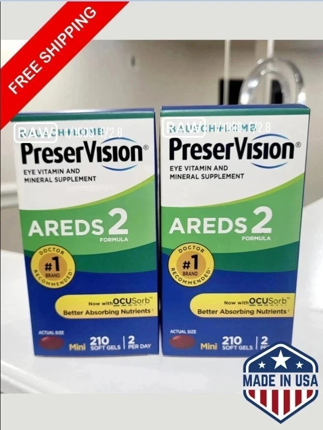 Pack of 2 | Preservision AREDS 2 / 210 Count Eye Vitamin Mini Soft gels