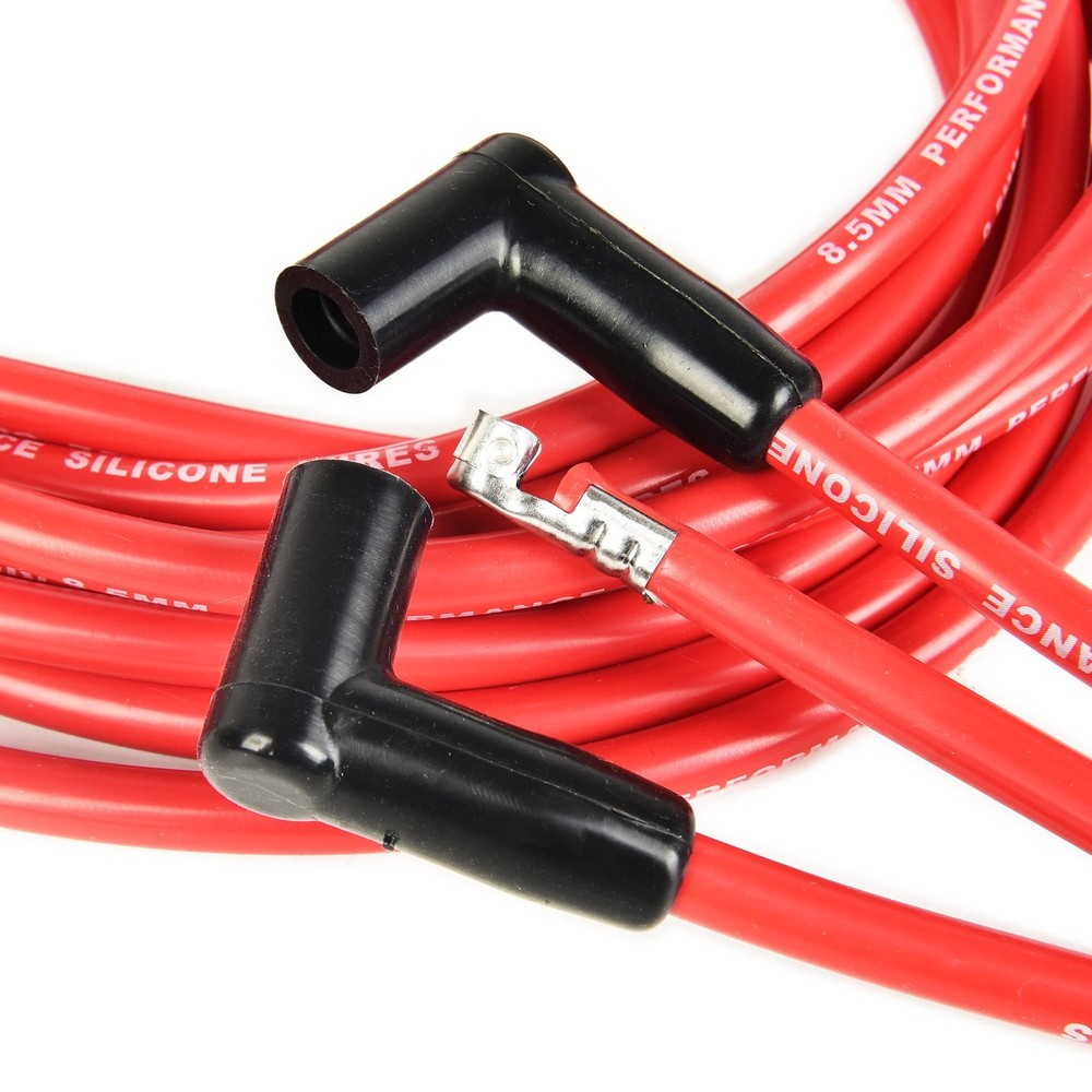 Universal Spark Plug Wire Set - 8.5mm Red High Performance - Compatible Black