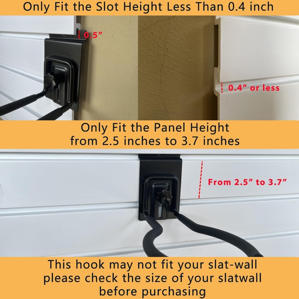 Adjustable Slatwall Hooks, Lockable Slatwall Weedeater & String Trimmer Hange...