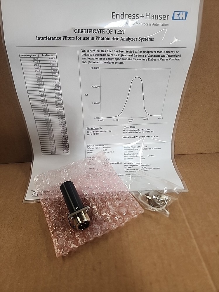 NEW ENDRESS + HAUSER INTERFERENCE FILTER FOR USE IN PHOTOMETRIC ANALYZER SYSTEMS