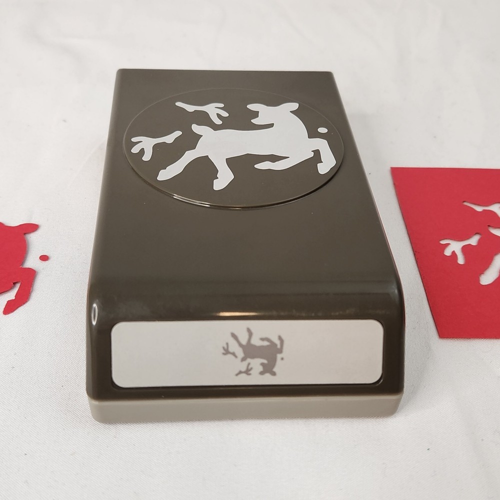 Stampin Up Flat Lock Down Punches DEER BUILDER punch Die Cut Spring Loaded Doe