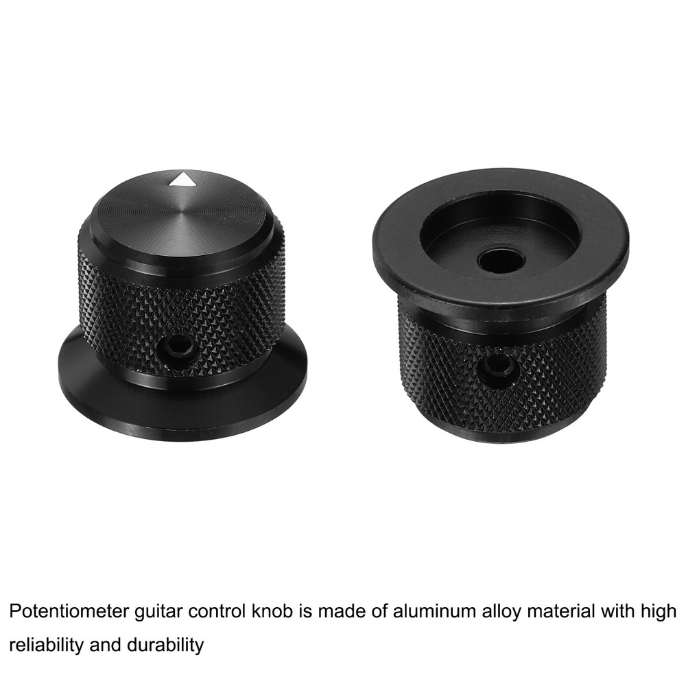 4 Pcs Aluminium Potentiometer Knobs, 3/16" (4mm), 3/4" Black