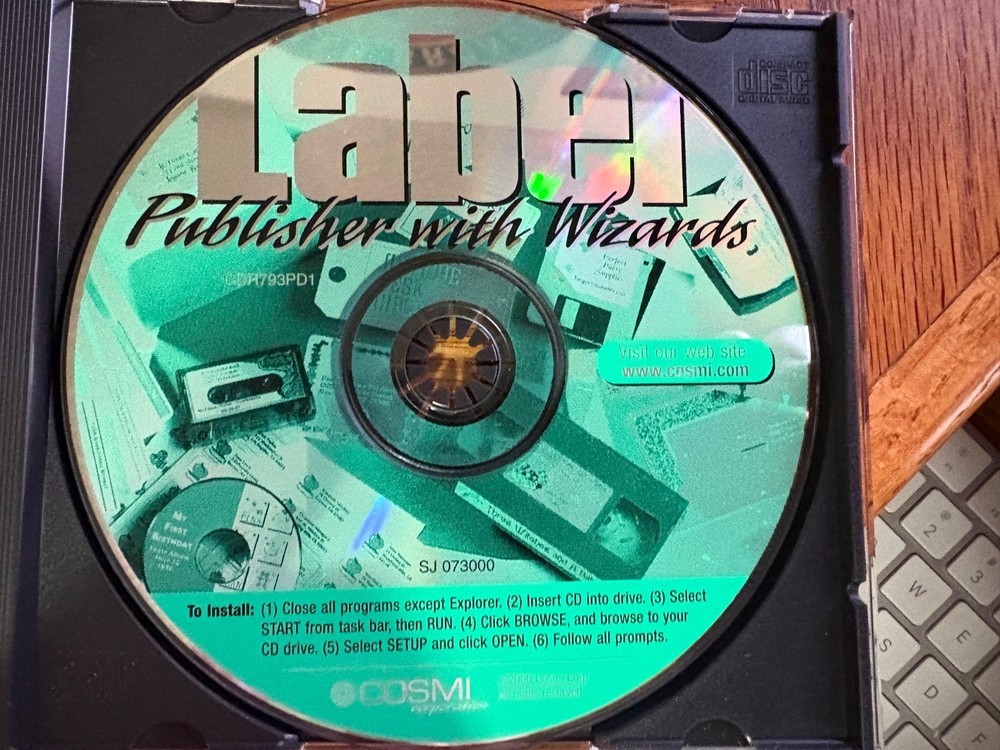 Cosmi Label Publisher with Wizards CD PC Software