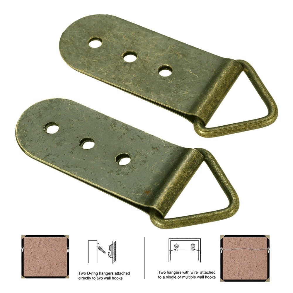 2/10/20pcs Picture Frame Hooks Triangle D-Ring Mirror Frame Hangers Hardware