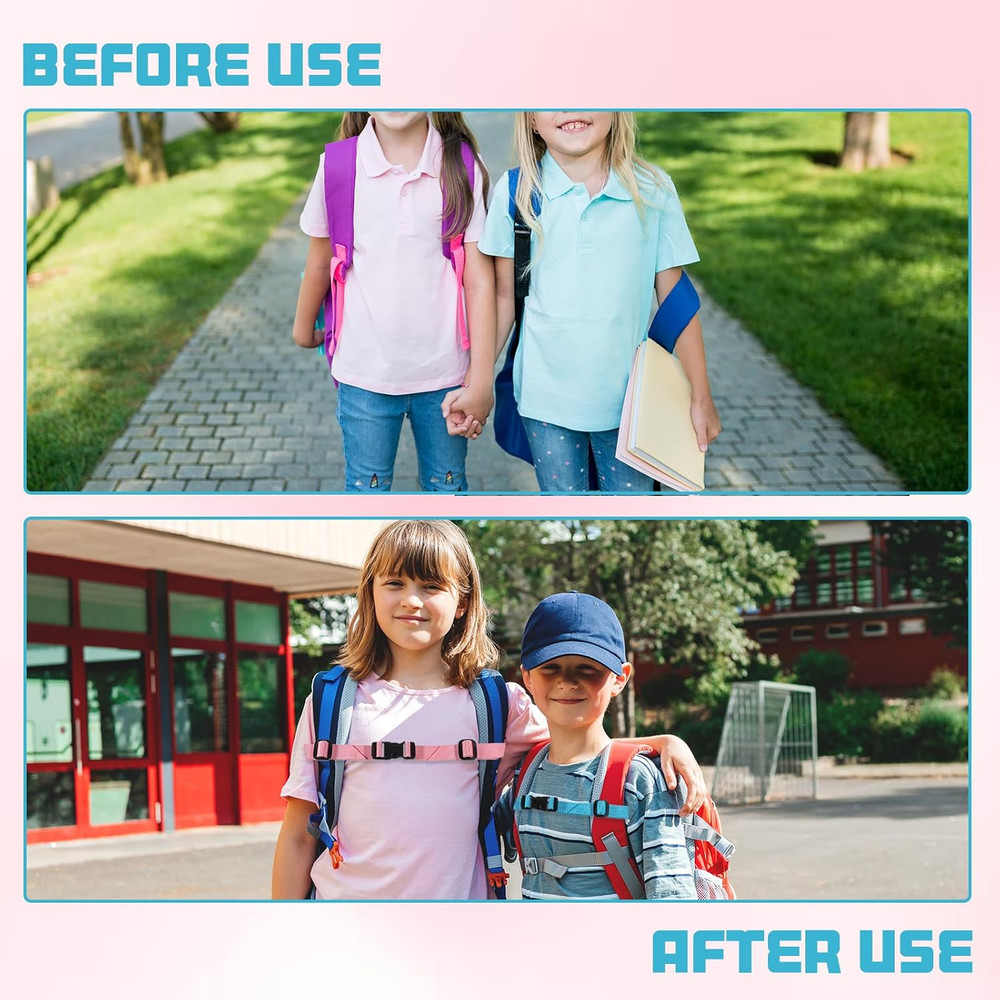 2pc Universal Backpack Chest Strap Adjustable Sternum Belt with Release Buckle