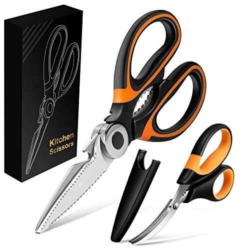 2pcs Kitchen Shears Sharp Scissors Stainless Steel Meat Poultry Professional BBQ
