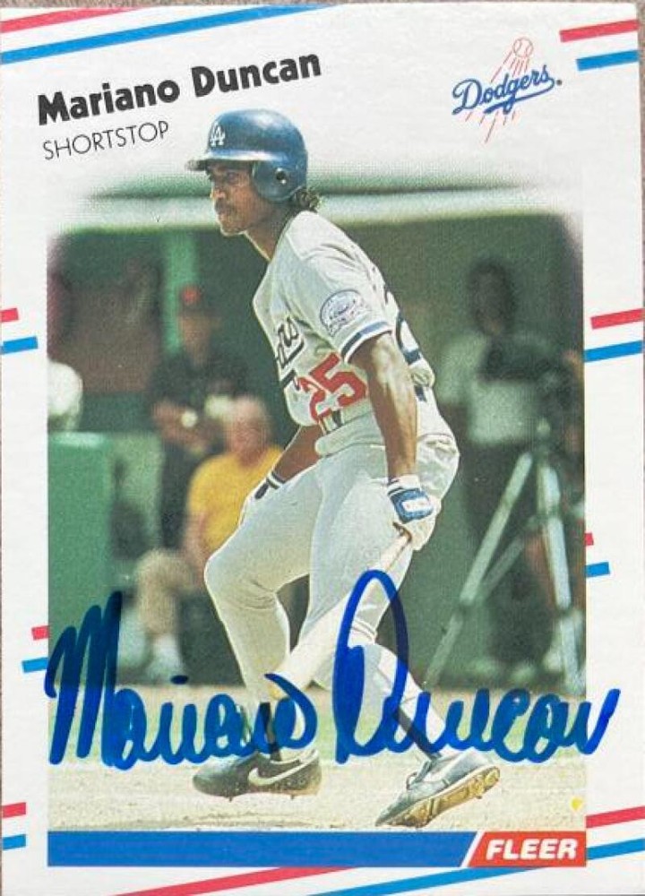 Mariano Duncan Autographed 1988 Fleer #513