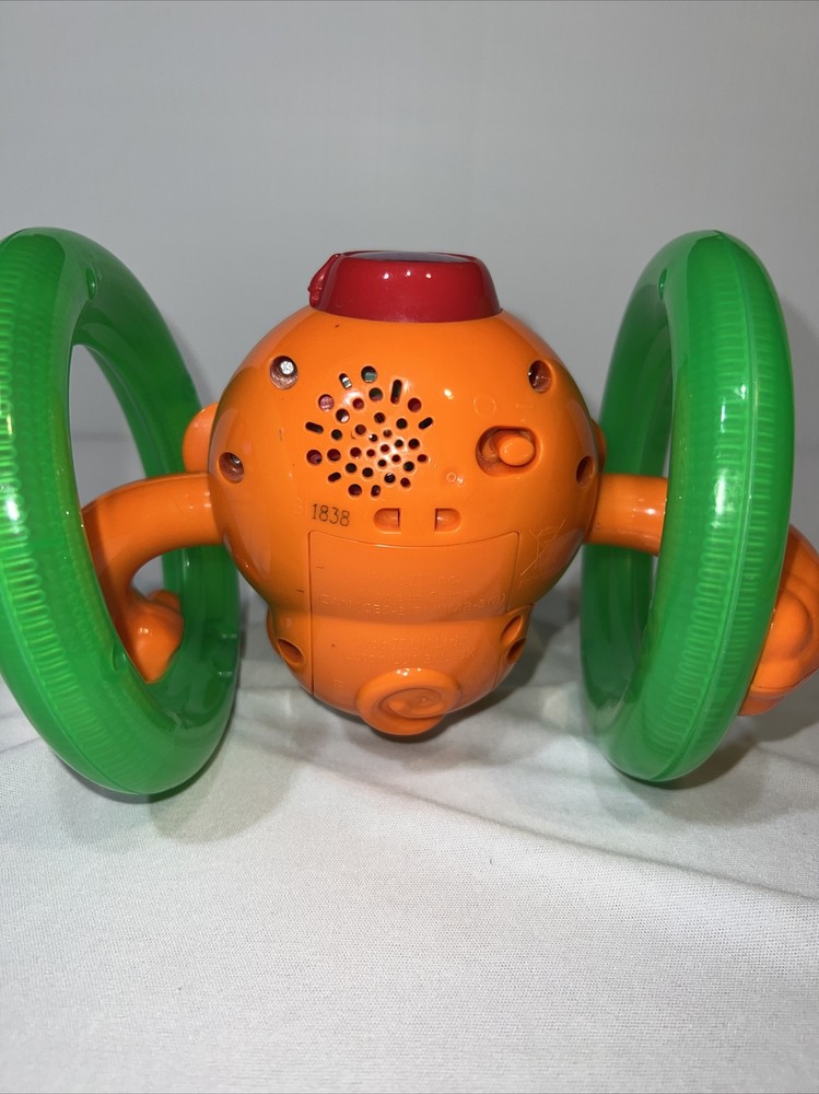 Bright Starts Light Up & Roll Orange Monkey Crawling Developmental Toy EUC
