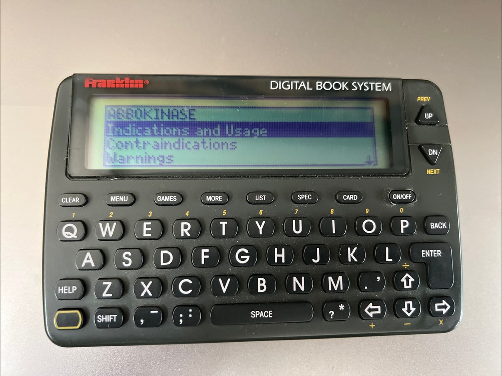 Vintage Franklin Electronic Digital Book System Dictionary Physicians Desk Ref