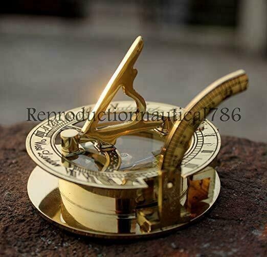 Solid Brass Compass Maritime Nautical Astrolabe Marine Ship Instrument Compass