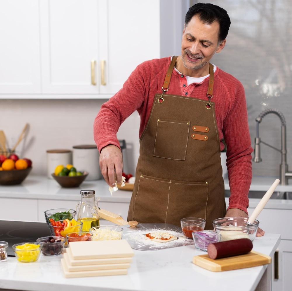Old Stone Pizza Kitchen 4-Piece Cordierite Rectangle Pizza Stone Set