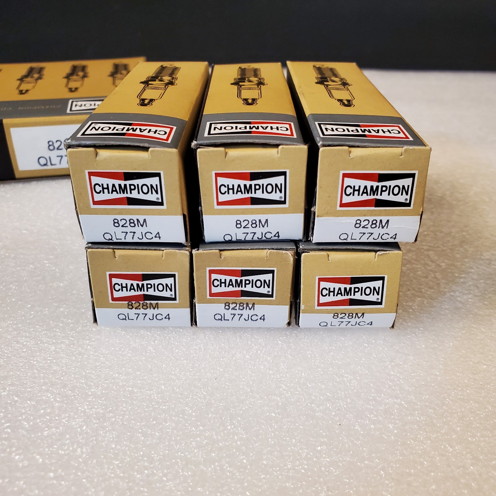 (6 Pack) Champion Spark Plugs 828M / QL77JC4 Marine - Copper Core, Nickel Alloy