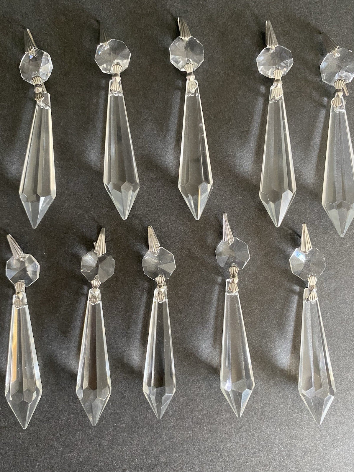 15- Vtg 3” Icicle Crystal Prisms Pendants   76mm