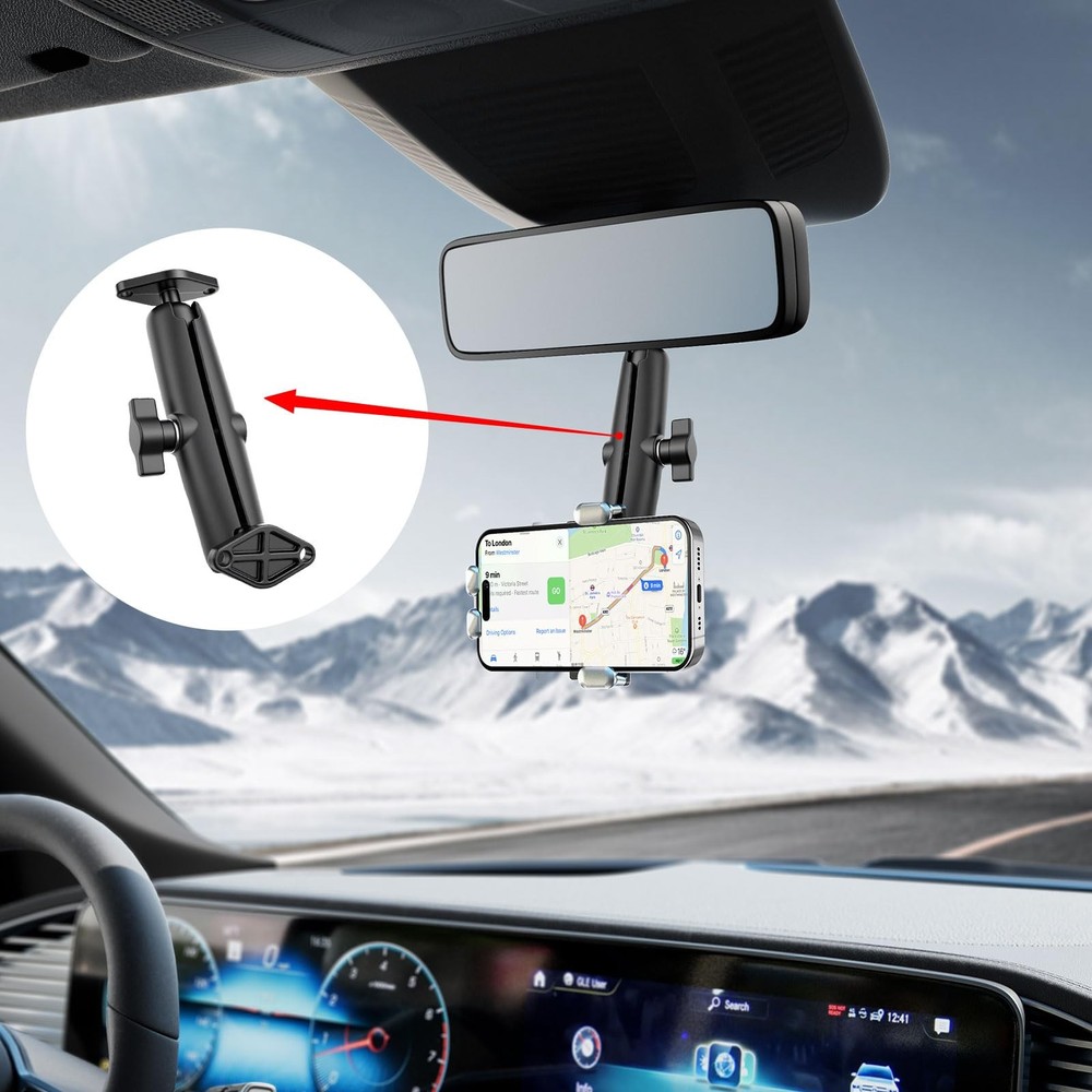 Metal Double Socket Arm Compatible RAM Mount Arm, 1" Double Ball Adapter, 360°