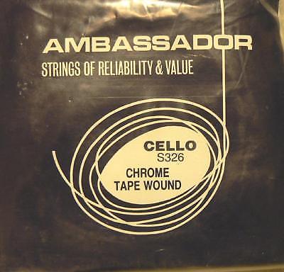 AMBASSADOR CELLO (VIOLONCELLO) STRINGS, SET S326, CHROME TAPE WOUND