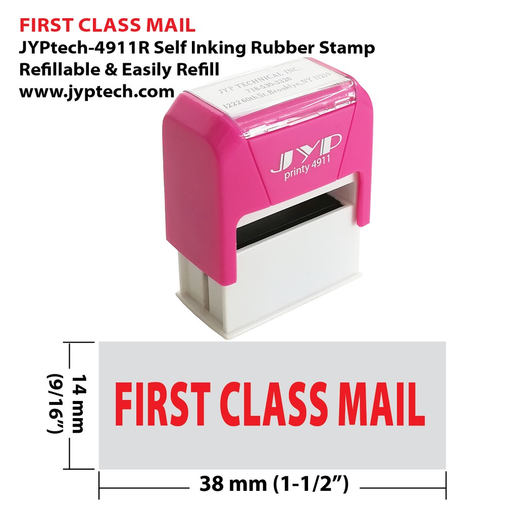 First Class Mail - JYP 4911R Self Inking Rubber Stamp (Red Ink)