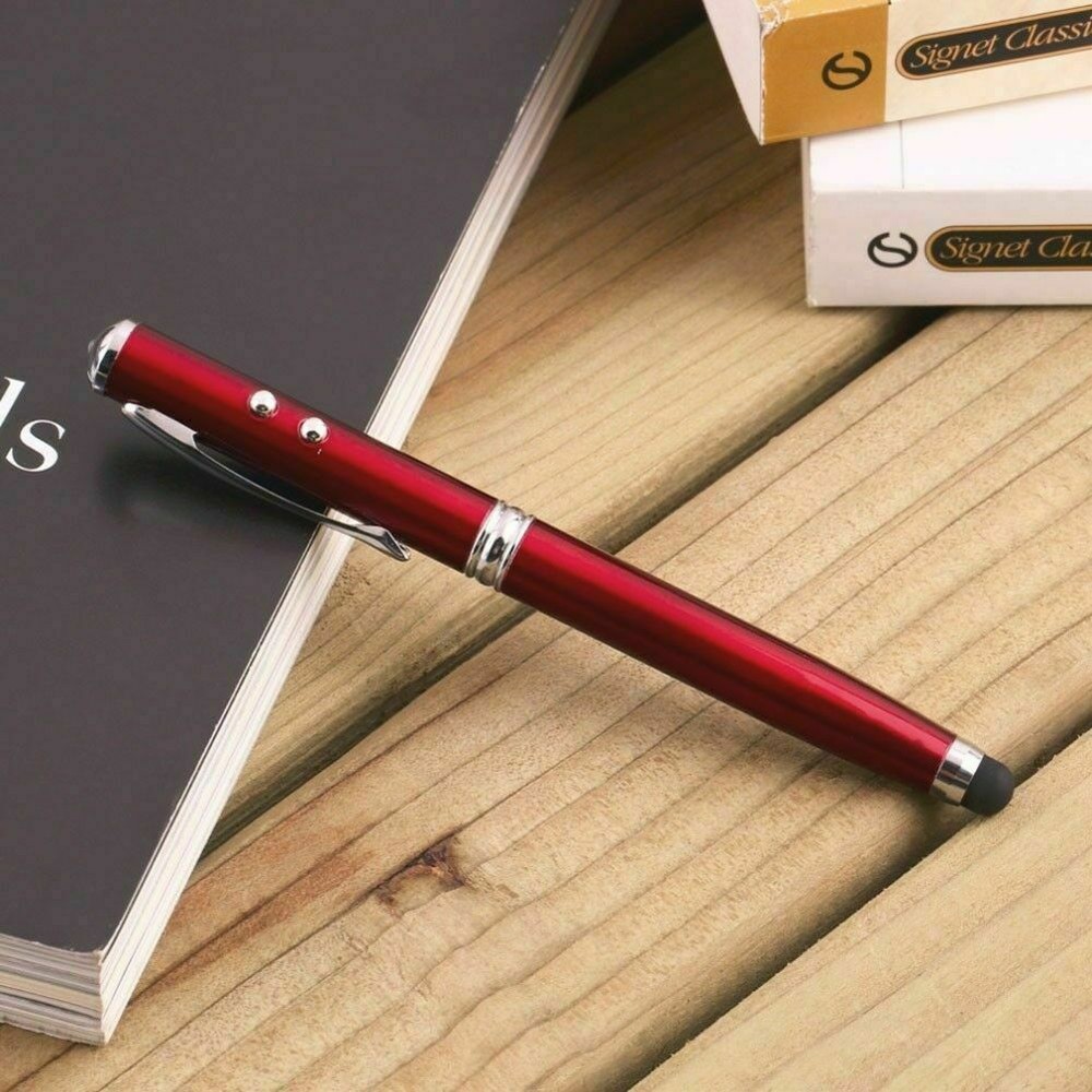 4 In 1 Pointer Stylus Pen Touch Screen Ballpoint for IPhone IPad Tablet PC RED