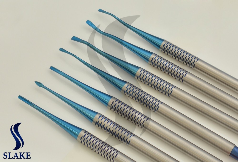 Dental PDL Luxating Root Elevators Set of 7 Precise Periotomes Tips Titanium Lab